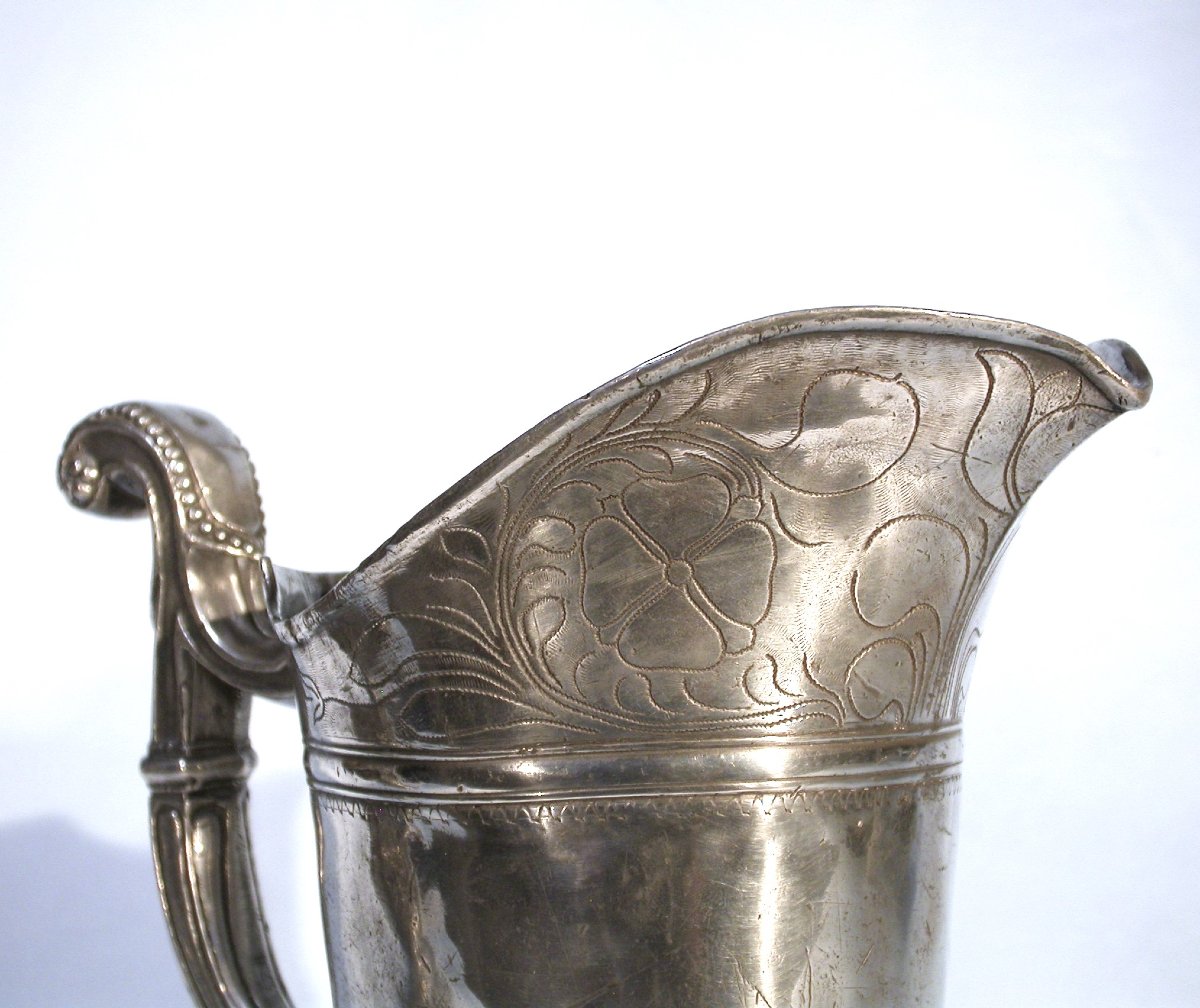 A Unique Pewter Pitcher From Saint-nicolas-de-port (lorraine), 18th Century-photo-4