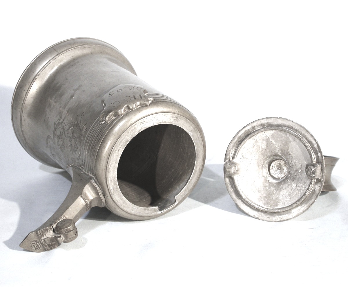 Pewter Wine Bottle Known As The "glockenkanne" - Elgg, Xbviii Th C.-photo-4