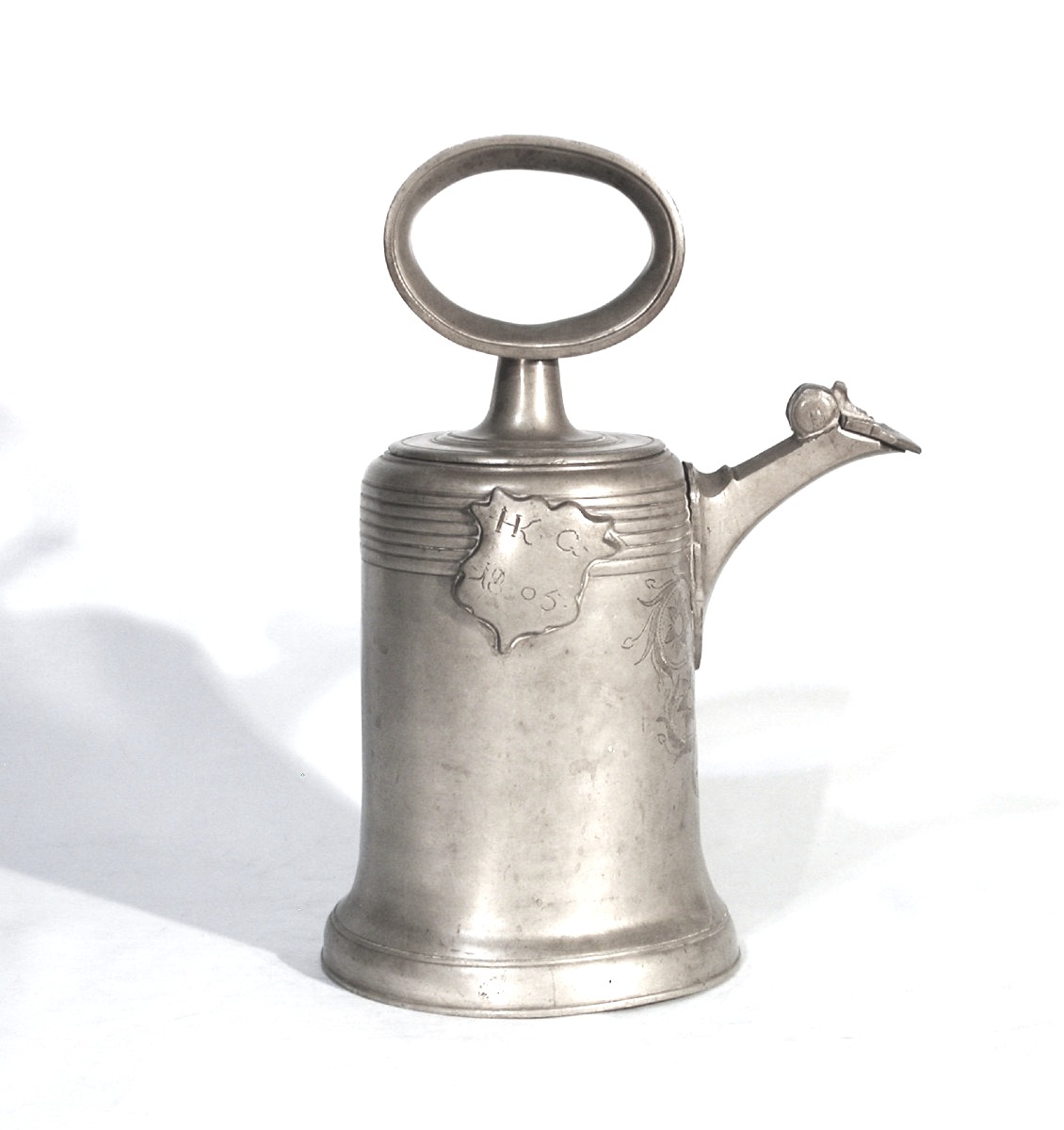 Pewter Wine Bottle Known As The "glockenkanne" - Elgg, Xbviii Th C.