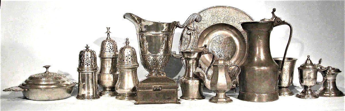 Pewter Wine Bottle Known As A "prismenkanne, Germany, XVIII Th C-photo-6