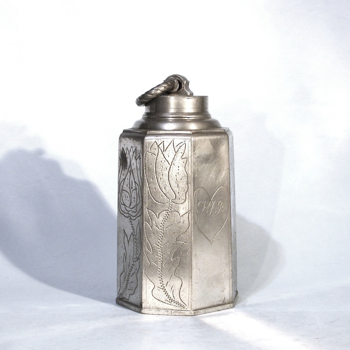 Pewter Wine Bottle Known As A "prismenkanne, Germany, XVIII Th C