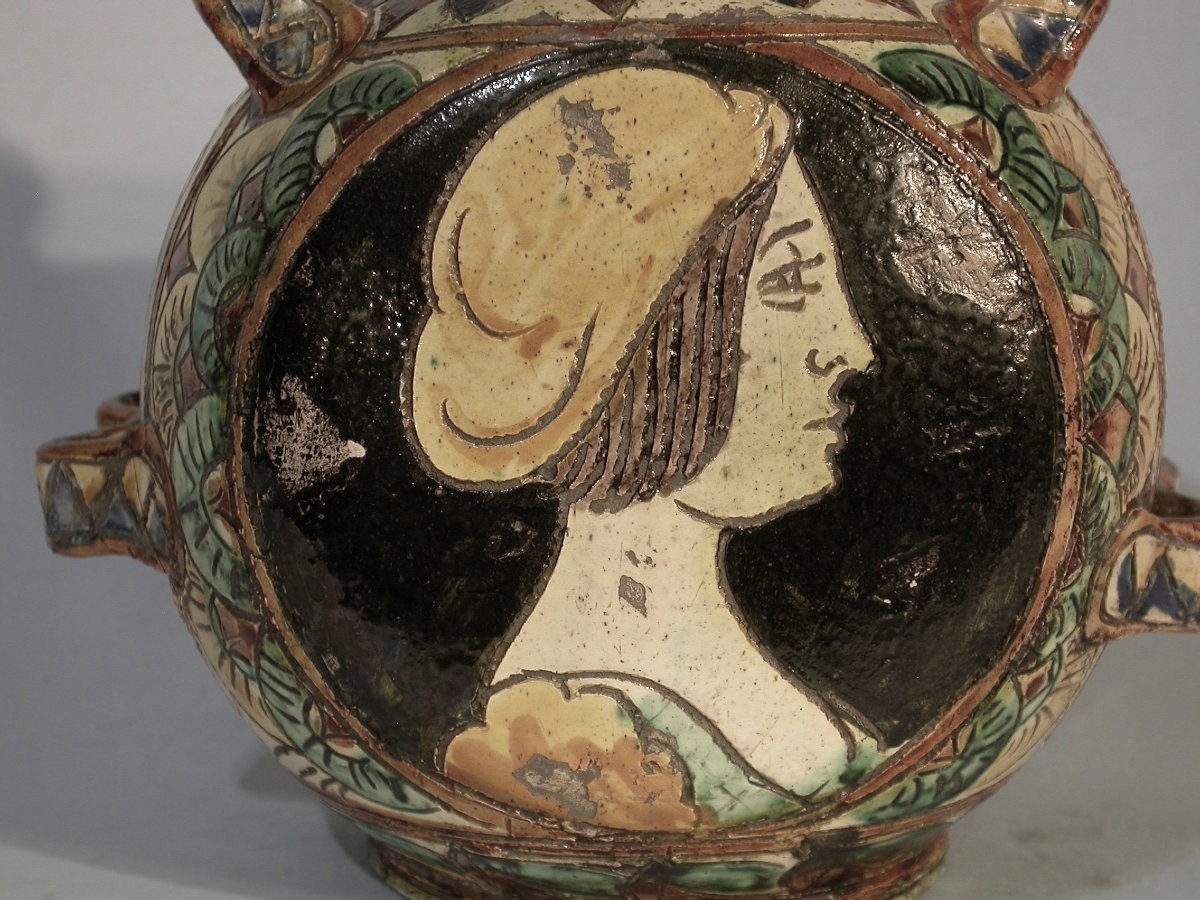 GOURDE EN TERRE VERNISSEE - BAS-RHIN (?), CIRCA 1800-photo-1