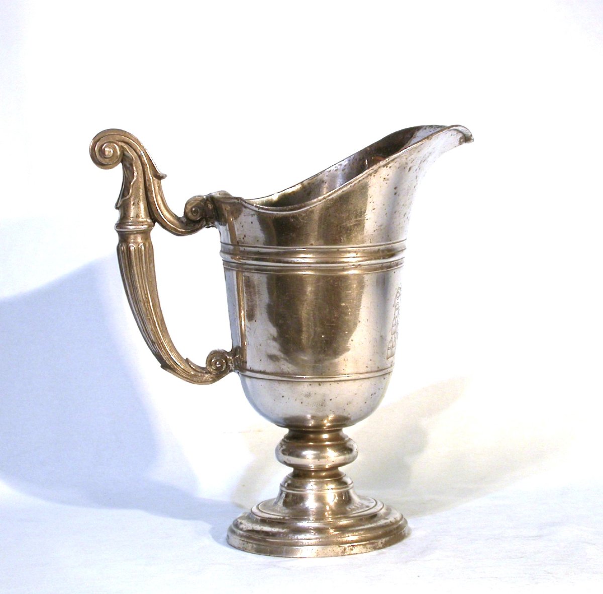 Pewter Armored Pitcher By Jean Peudfin - Lyon, 18th Century-photo-2