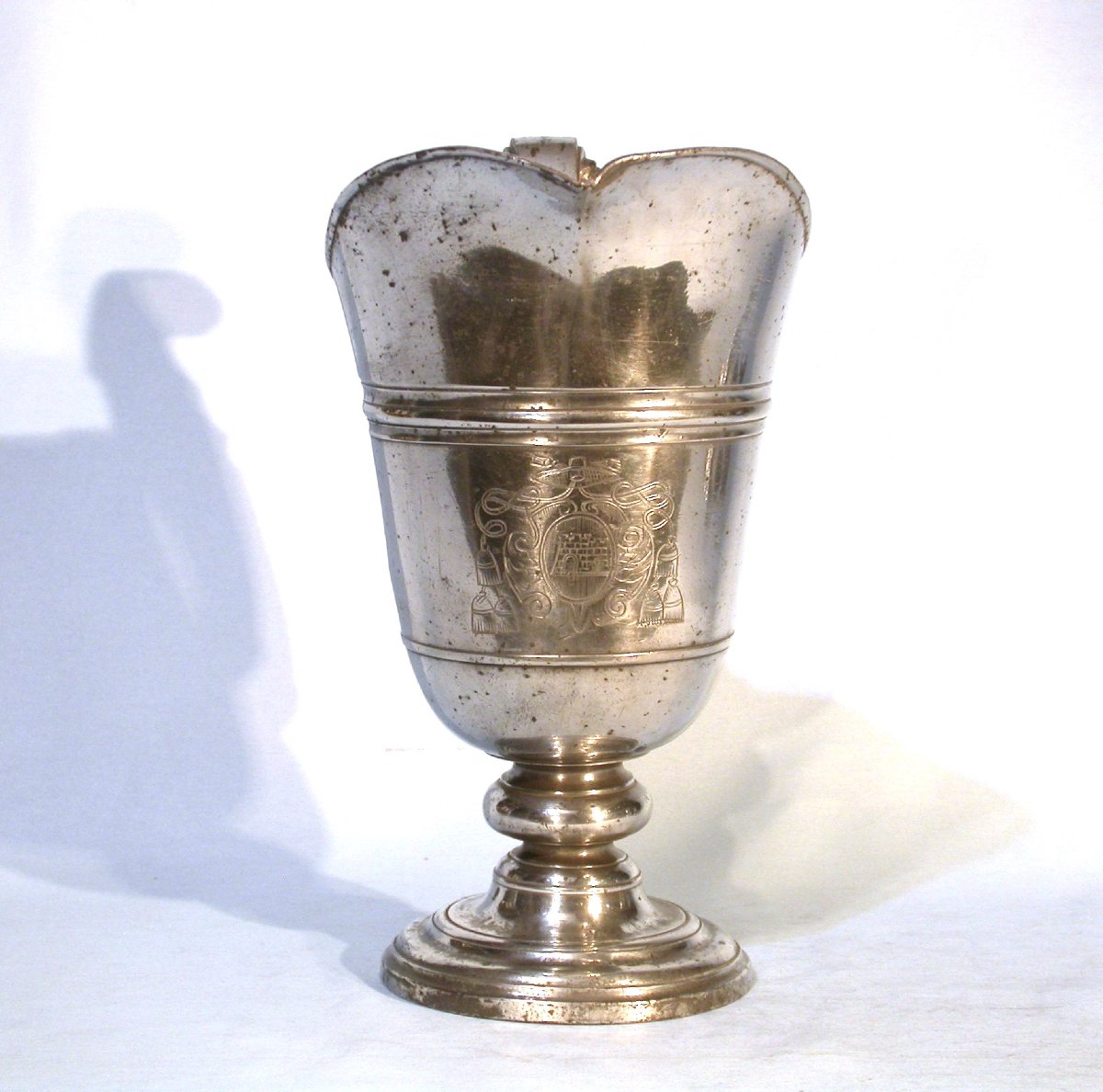 Pewter Armored Pitcher By Jean Peudfin - Lyon, 18th Century-photo-3