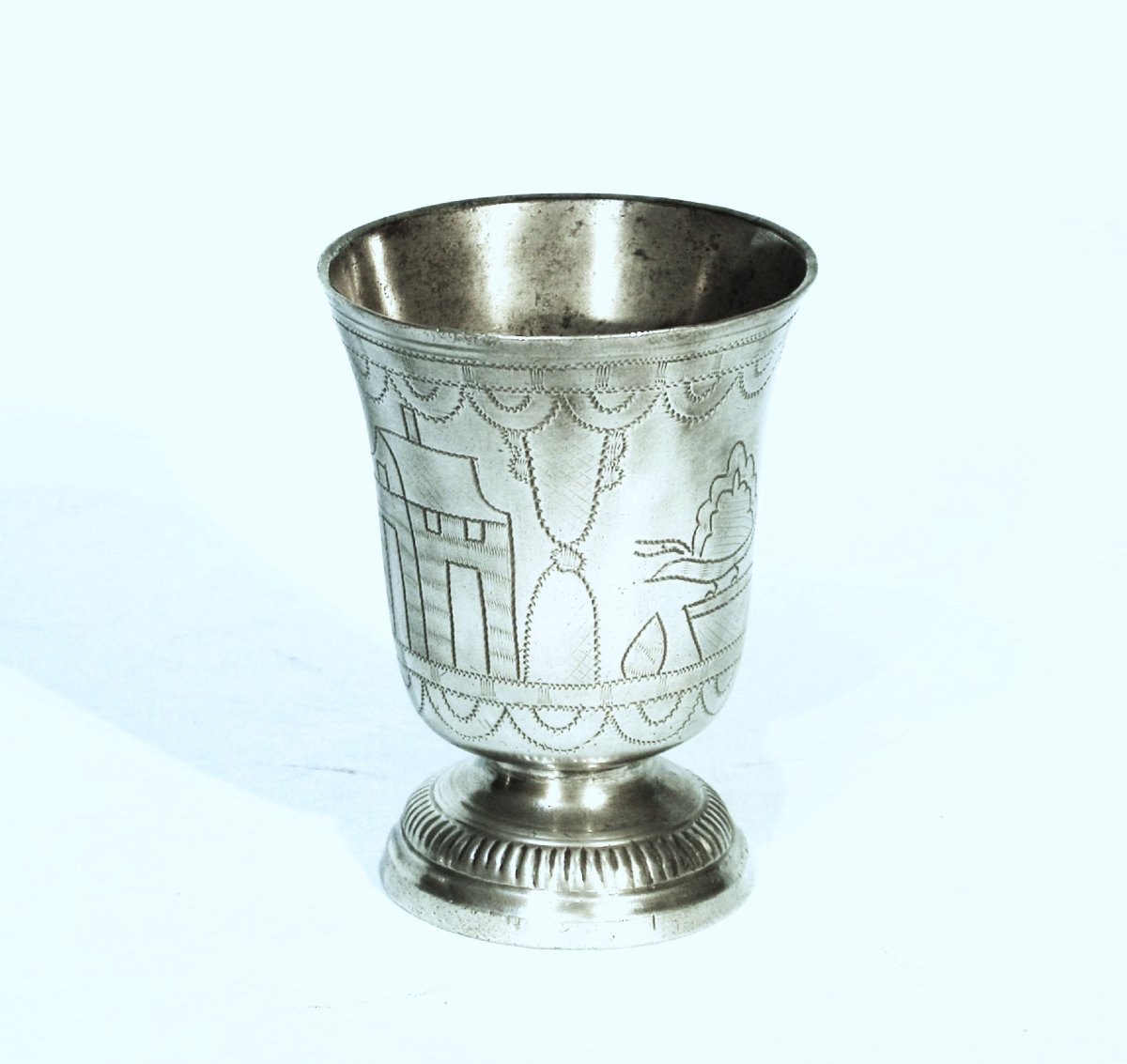 Engraved Pewter Timbale - Paris, 18th Century-photo-2