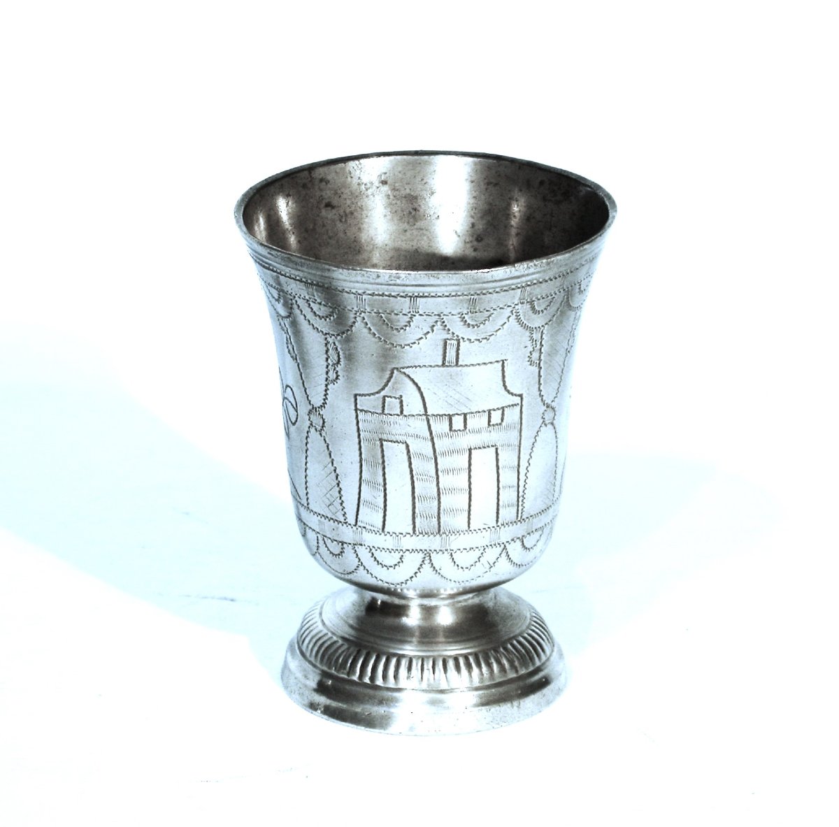 Engraved Pewter Timbale - Paris, 18th Century-photo-3
