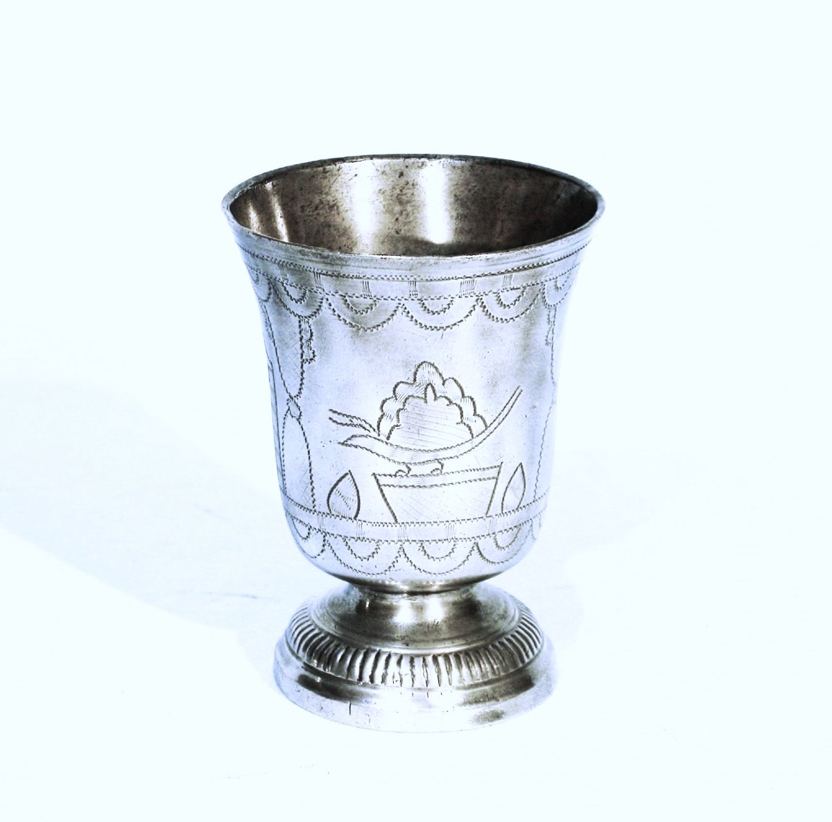 Engraved Pewter Timbale - Paris, 18th Century