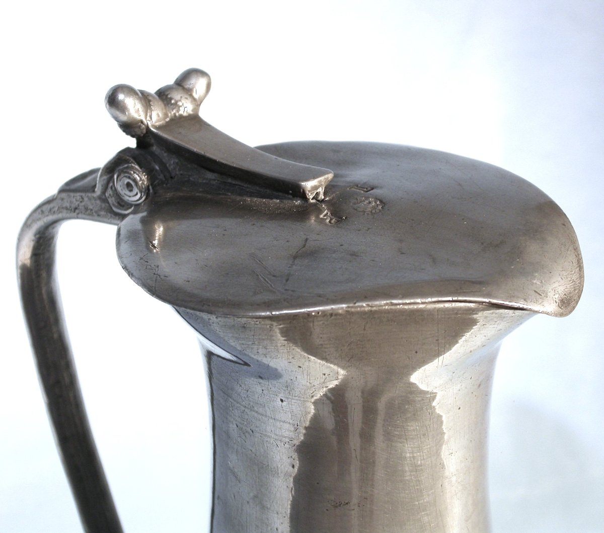 Pewter Wine Pitcher - Argentan, 18th Century-photo-2