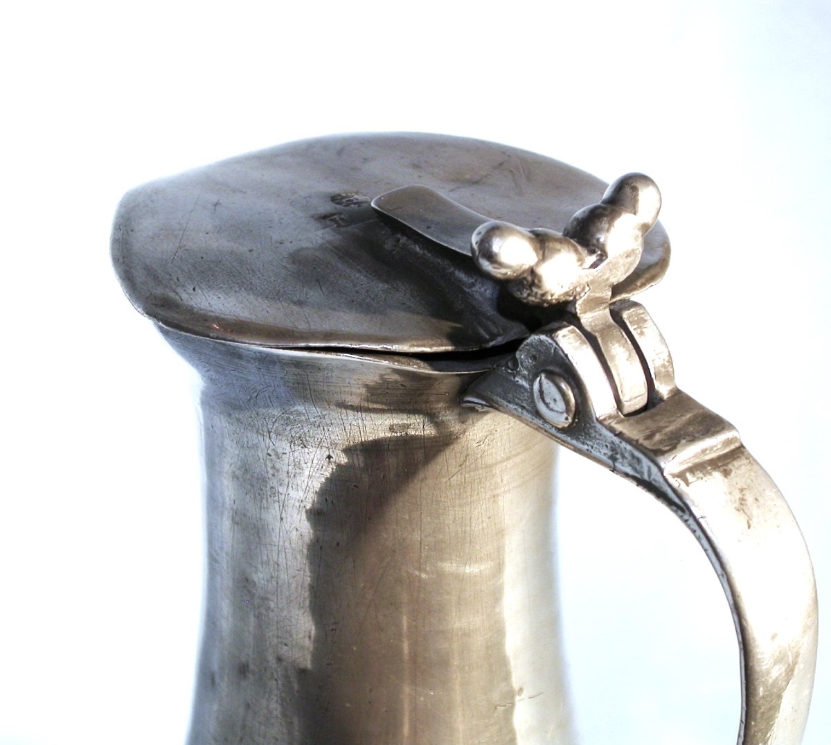 Pewter Wine Pitcher - Argentan, 18th Century-photo-3