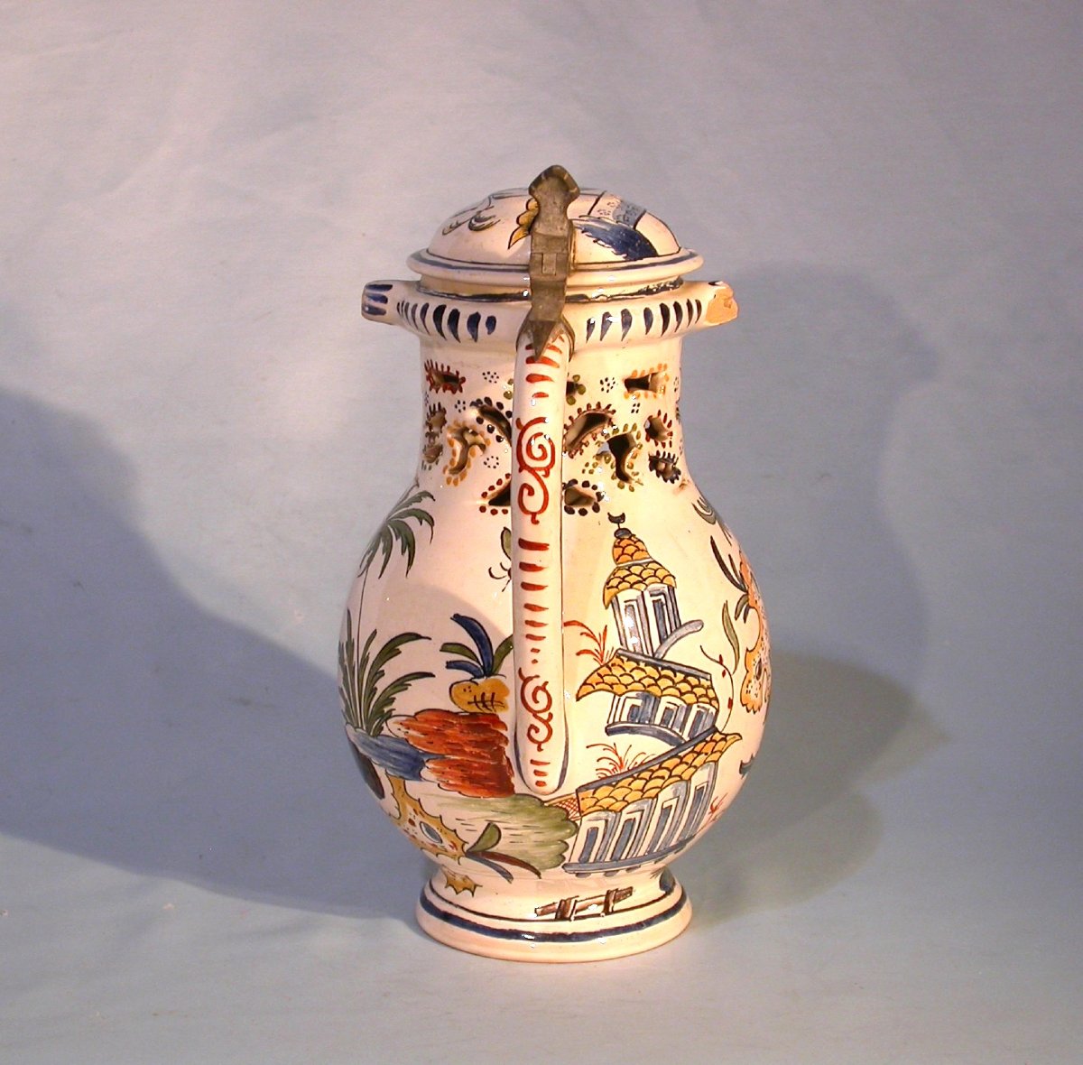 Earthenware Pitcher—burgundy (?), End Of XVIII Th Century-photo-3