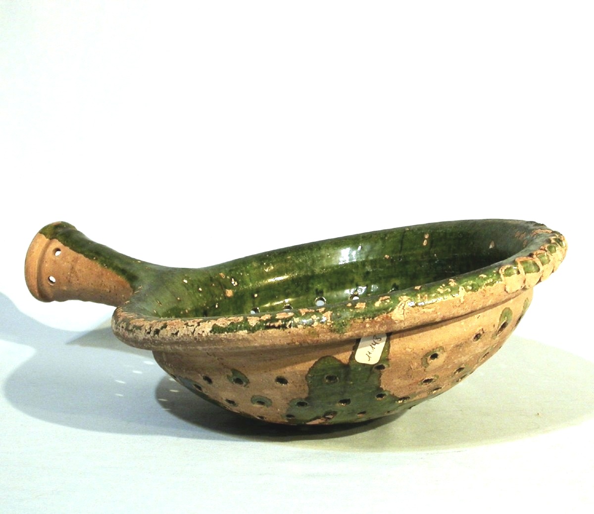 Glazed Earthenware Colander - Manerbe Or Le-pré-d'auge, 18th Century-photo-2