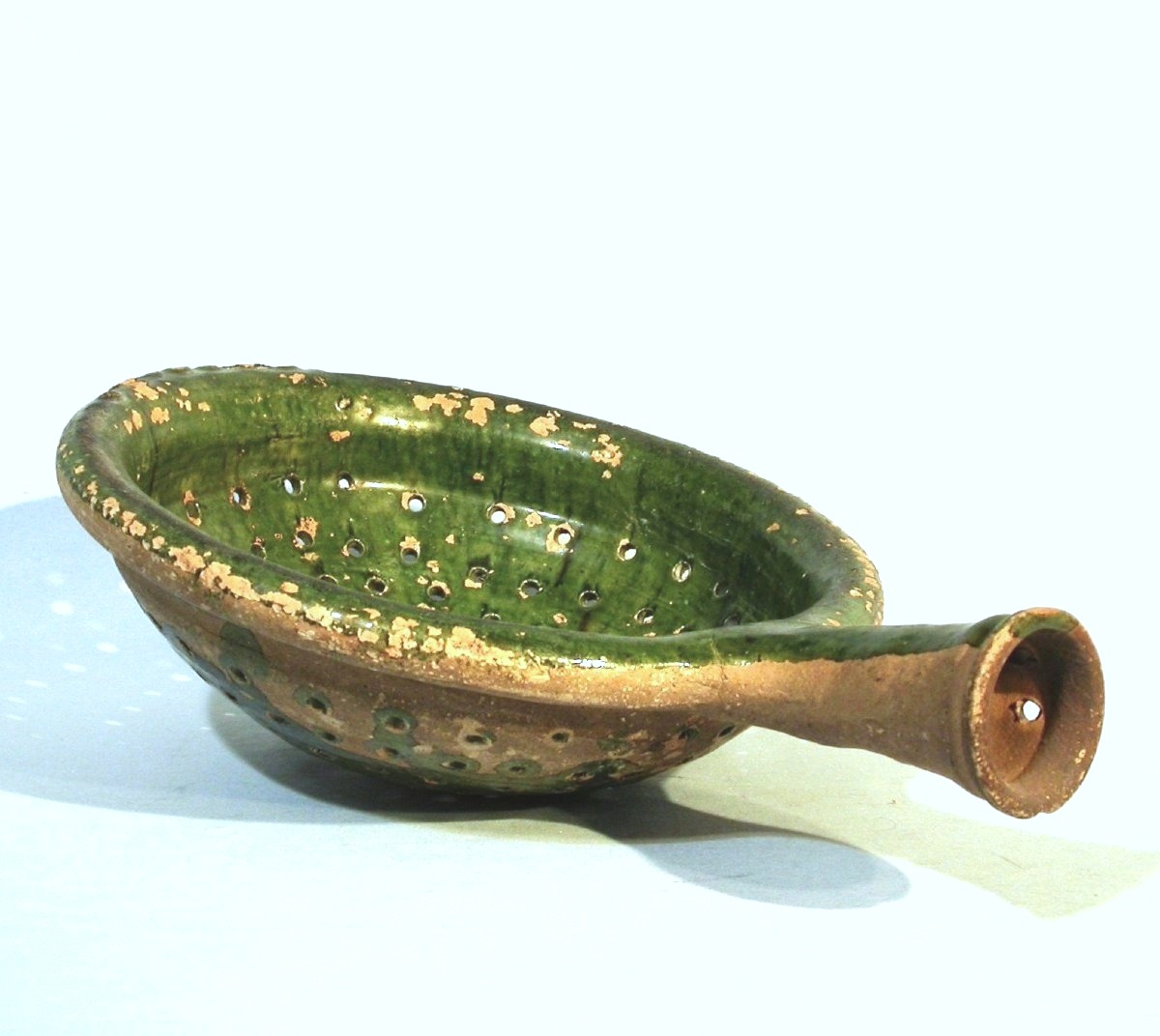 Glazed Earthenware Colander - Manerbe Or Le-pré-d'auge, 18th Century