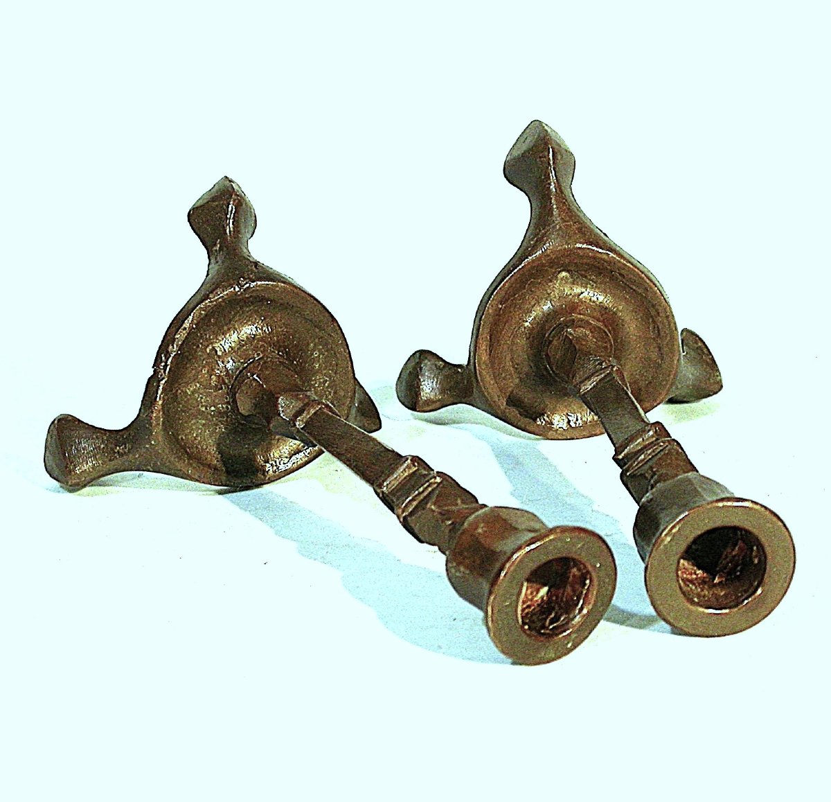 Pair Of Brass Candlesticks - France, Circa 1700-photo-5