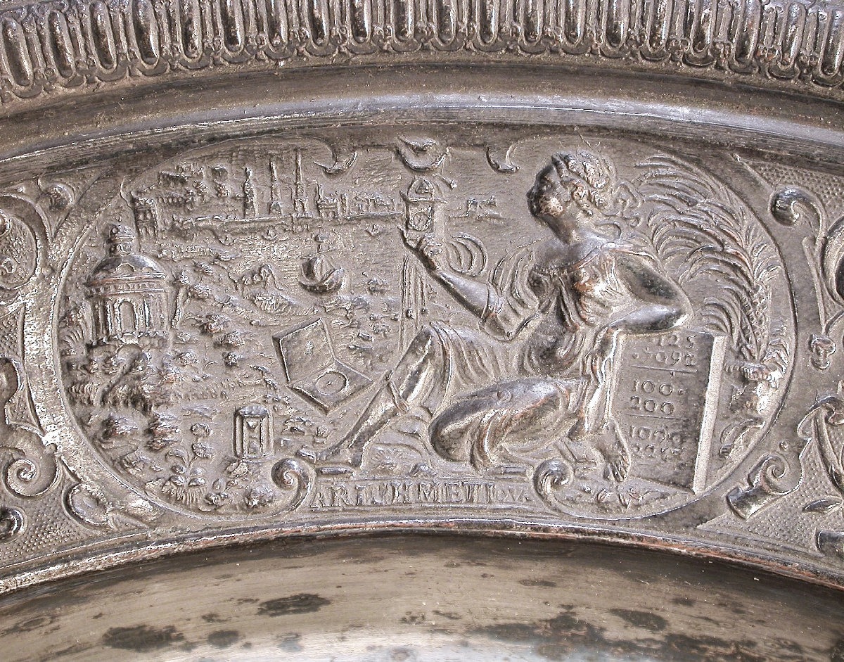 PLAT DE LA  "TEMPERANCE" - CUIVRE ARGENTE - XIX ème s-photo-3