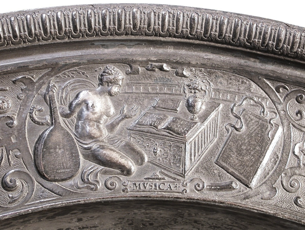 PLAT DE LA  "TEMPERANCE" - CUIVRE ARGENTE - XIX ème s-photo-4