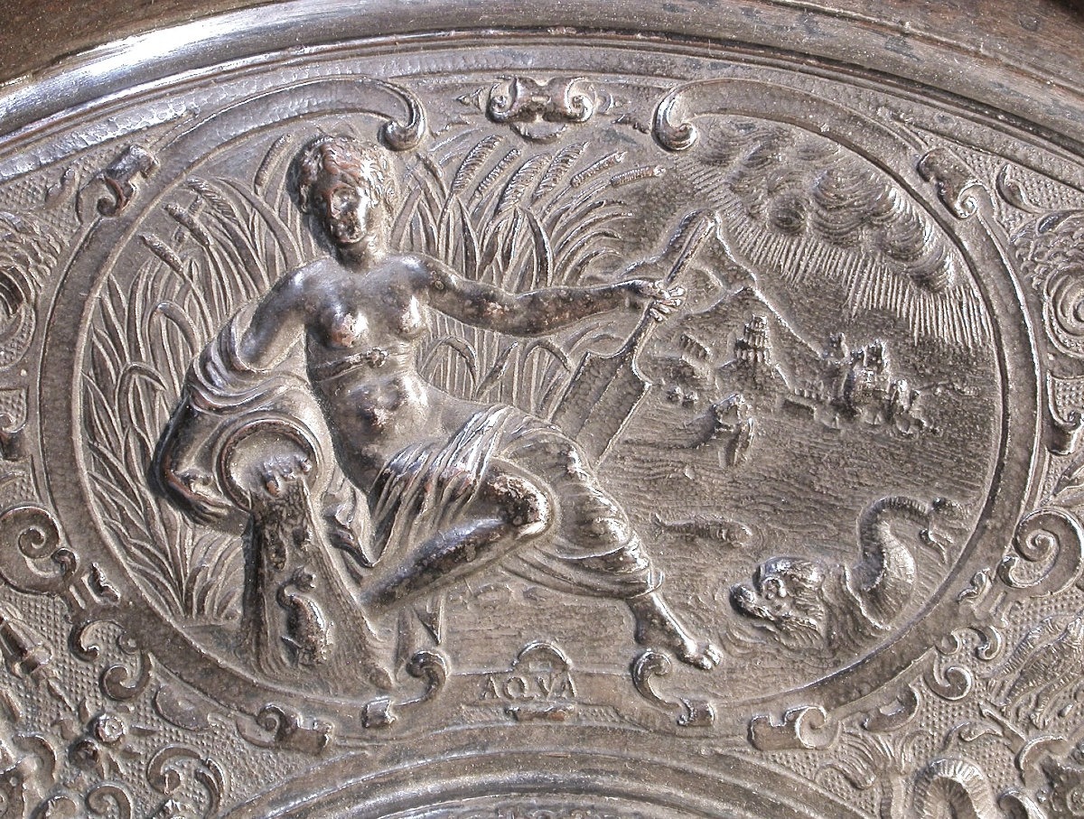 PLAT DE LA  "TEMPERANCE" - CUIVRE ARGENTE - XIX ème s-photo-5