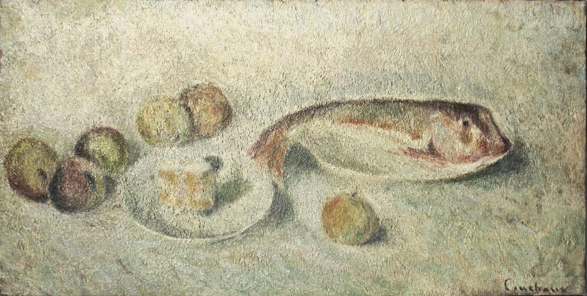 PEINTURE DE MARCEL COUCHAUX - ECOLE POSTIMPRESSIONNISTE ROUENNAISE-photo-2