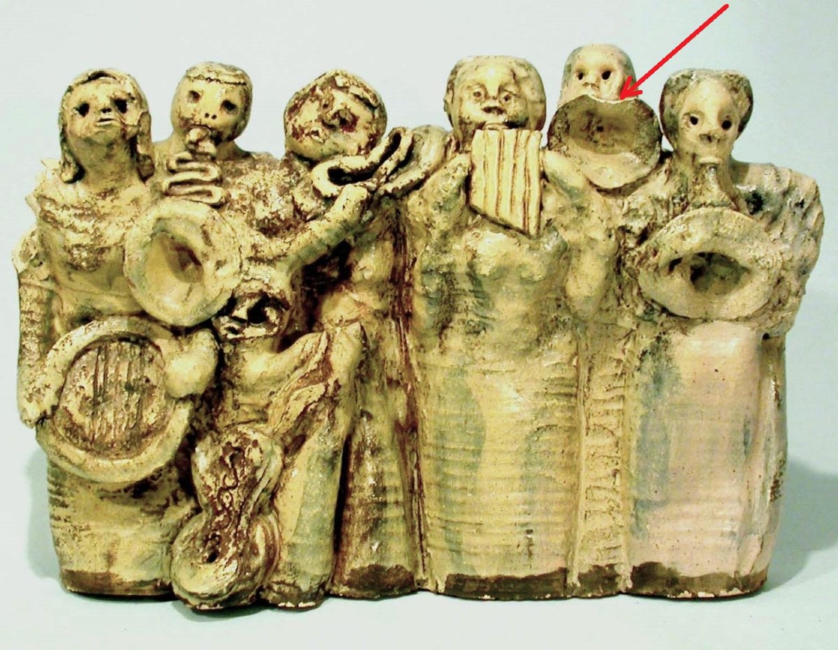 Glazed Clay Sculptures - Choir Members And Musicians-photo-2