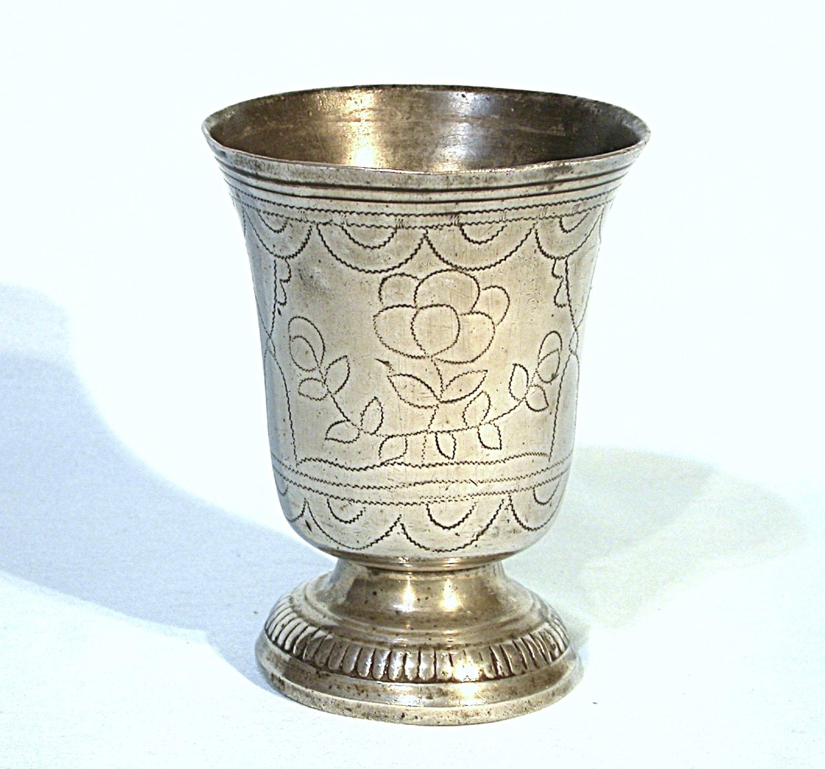 Pewter Timbale By Rene Parain - Paris, 18th Century-photo-2