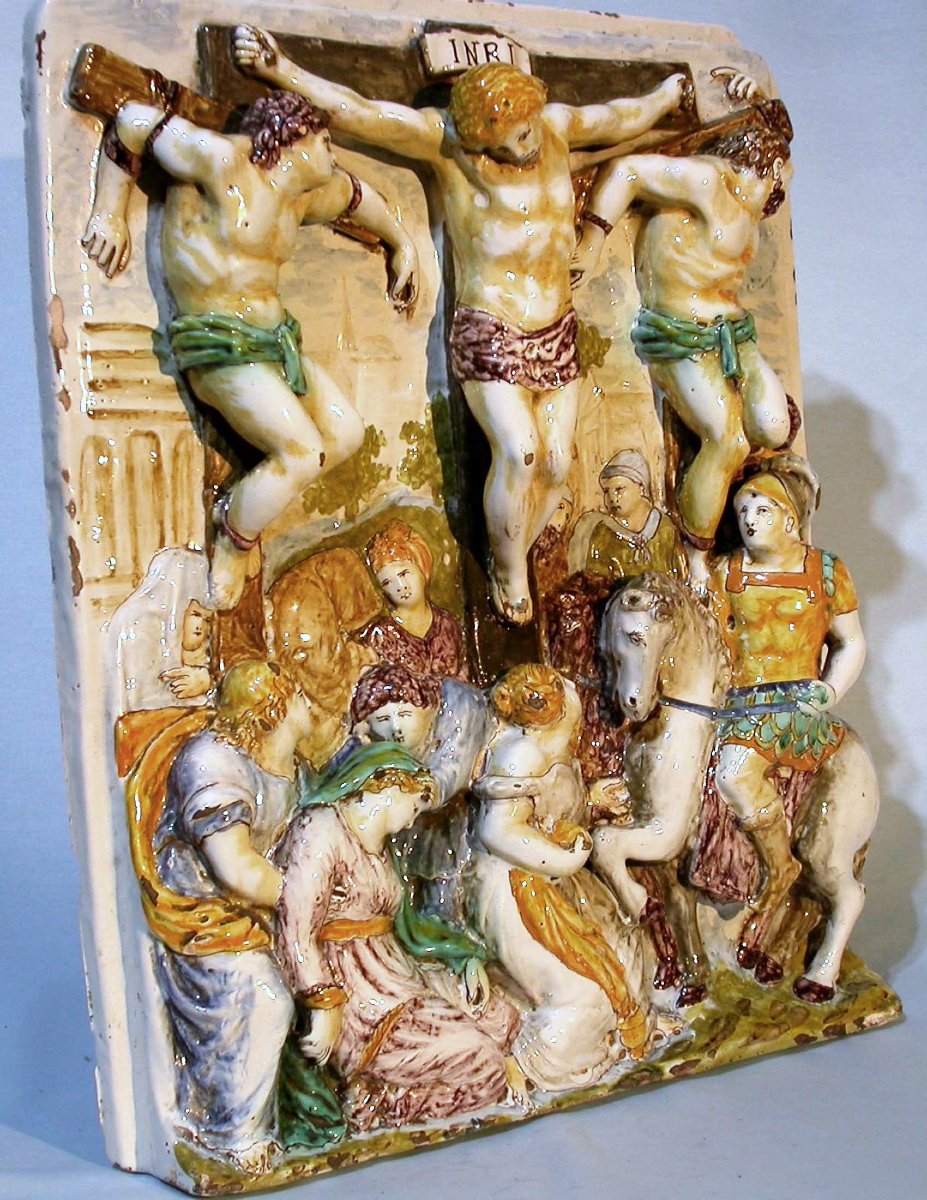 GRANDE CRUCIFIXION EN FAÏENCE - CHOISY-LE-ROI, CIRCA 1800-photo-4