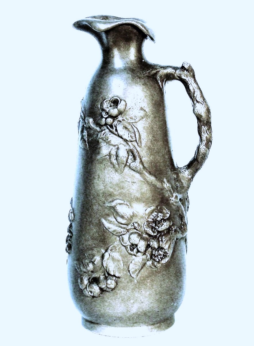 Art Nouveau Pewter Vase By Alexandre Vibert