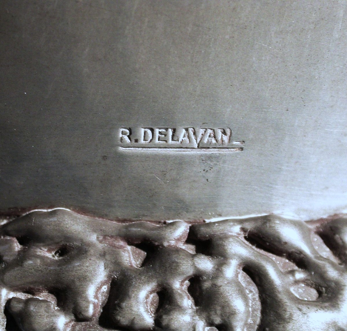 "art Deco" Vase By Rene Delavan, Circa 1930-photo-2