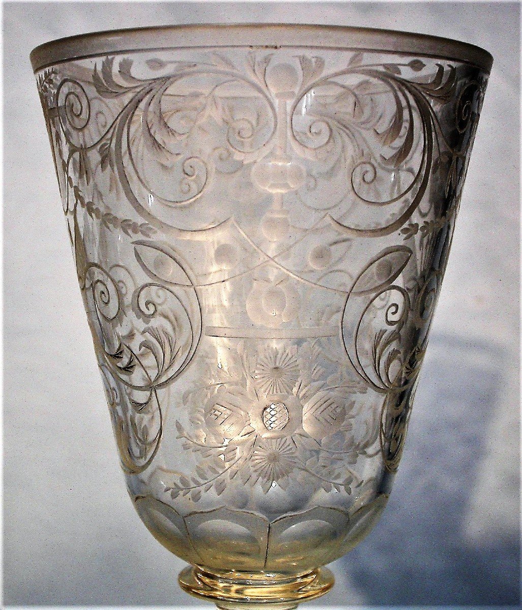 GRAND VERRE GRAVE - BOHÊME (?), XVIII ème s-photo-2