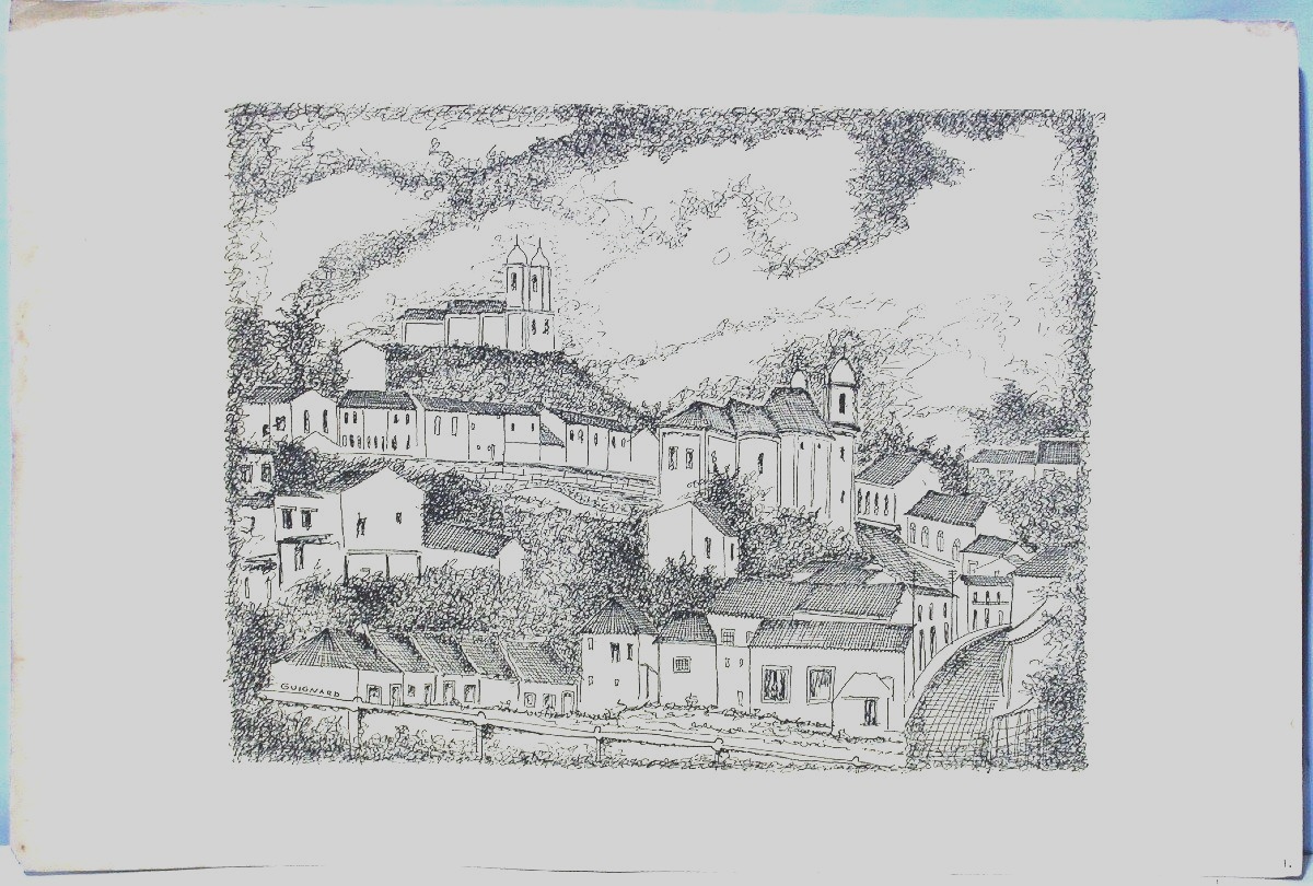LITHOGRAPHIE DE ALBERTO DA VEIGA GUIGNARD, MILIEU DU XX ème s-photo-1