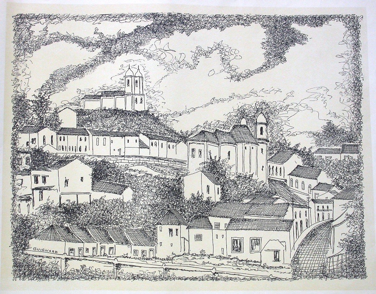 LITHOGRAPHIE DE ALBERTO DA VEIGA GUIGNARD, MILIEU DU XX ème s