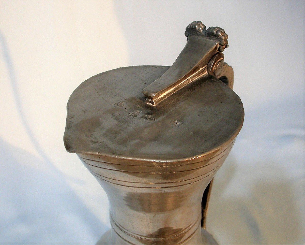 Pewter Wine Pitcher - Joinville (champagne), 18th Century-photo-3