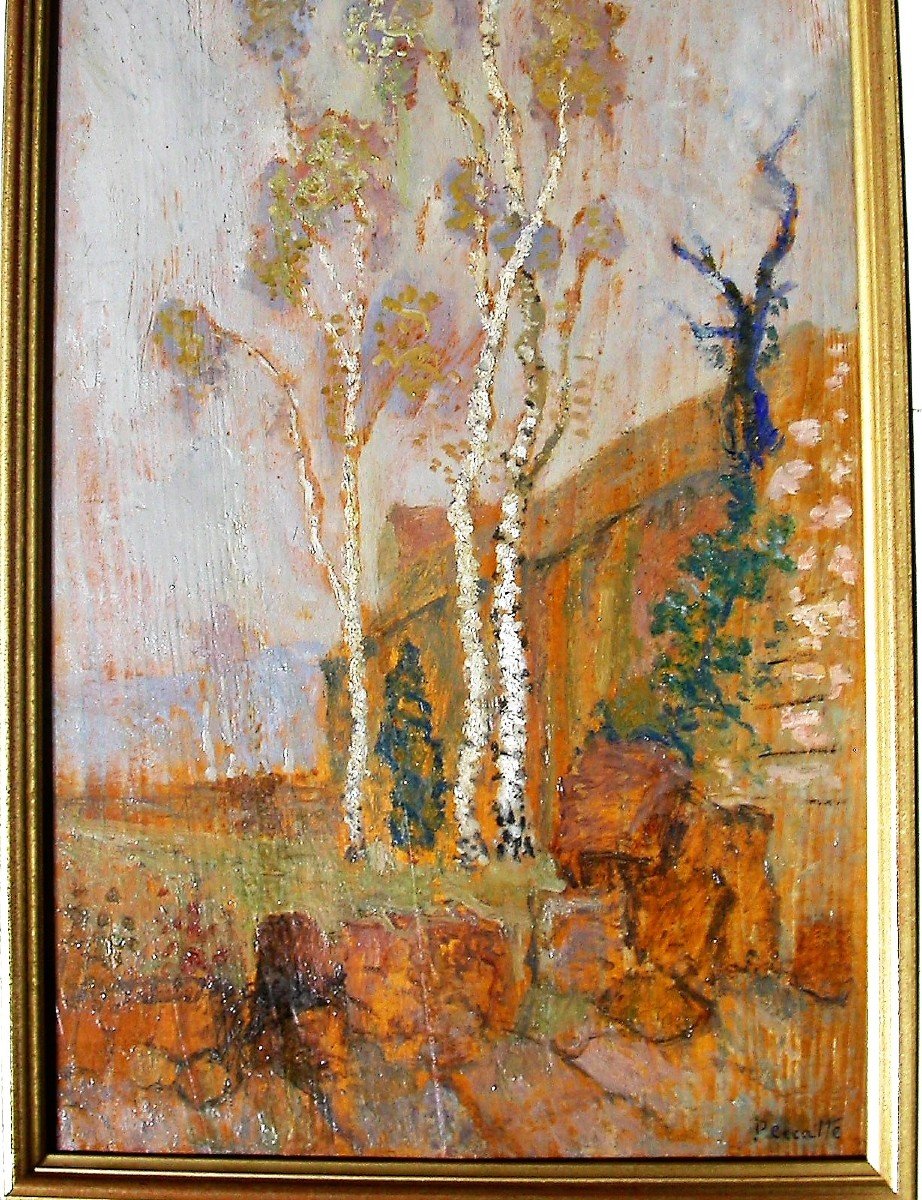 Two Oils On Panel - Charles Peccatte, 20th Century-photo-4