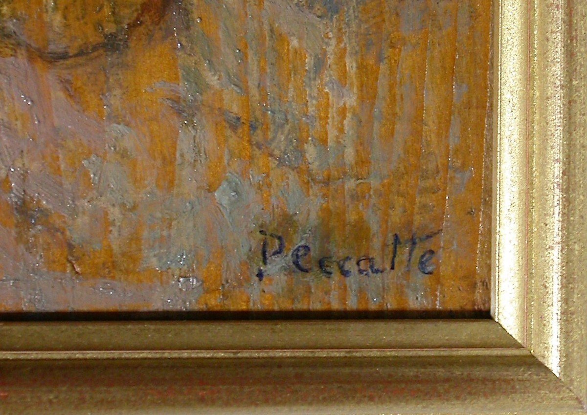 Two Oils On Panel - Charles Peccatte, 20th Century-photo-5