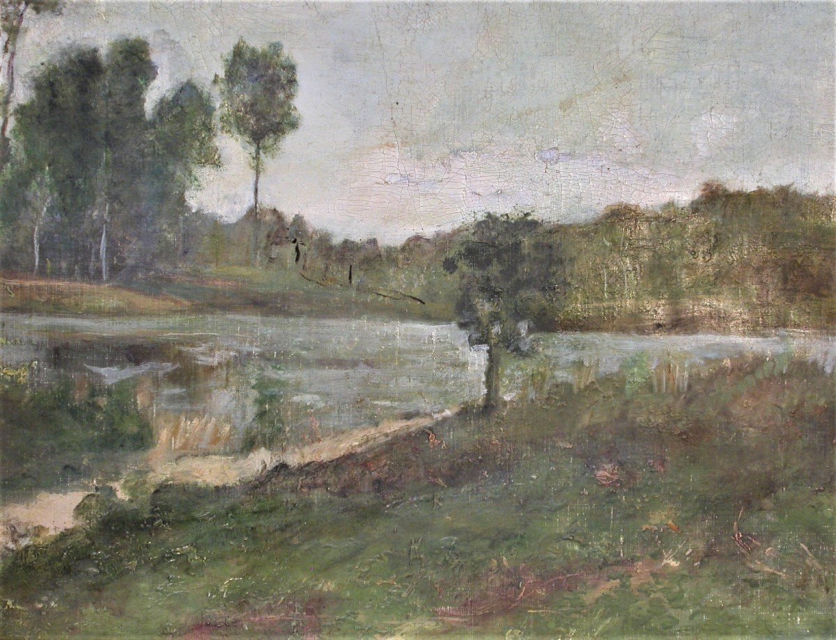 TABLEAU - HUILE SUR TOILE - ECOLE FRANCAISE, XIX ème s-photo-2
