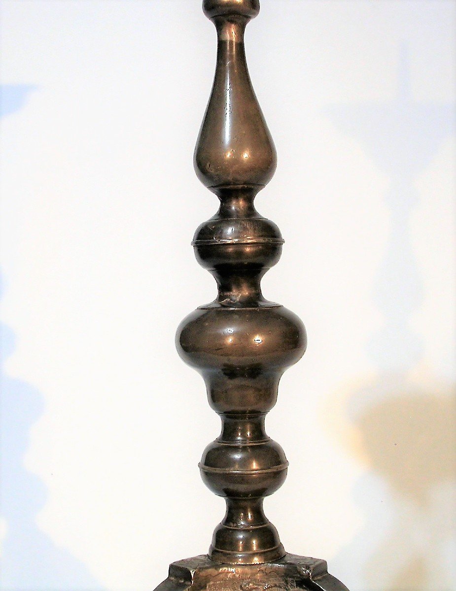Pair Of Pewter Candlesticks - Augsburg, 18th Century-photo-3
