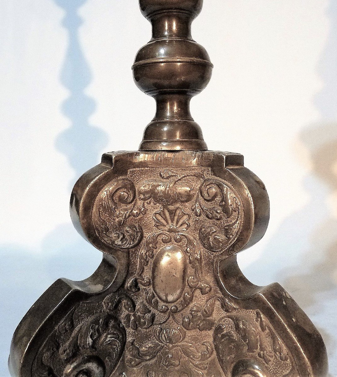 Pair Of Pewter Candlesticks - Augsburg, 18th Century-photo-6