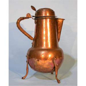Rare Copper Coquemar, France, End Of The 18th C.