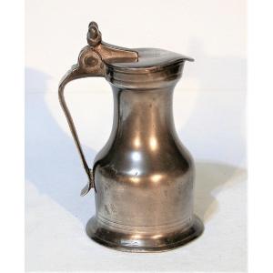 Pewter Wine Pitcher - Pont-audemer (normandy), 18th Century