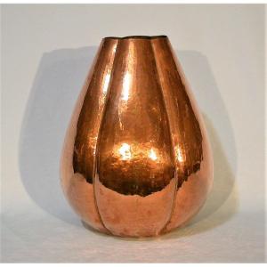 Copper "art Deco" Vase From Mugarits - Spain, Circa 1930