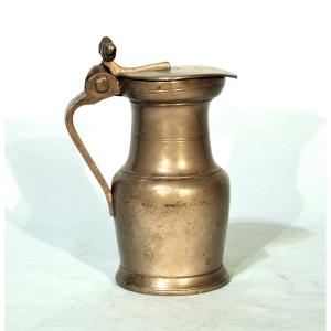 Rare Pewter Pitcher  From Castres (midi), Circa 1800