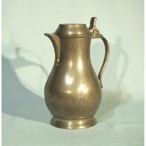 Pewter Wine Pitcher  - Lille, 19th Century