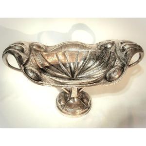Large “art Nouveau” Cup In Pewter From Chanal