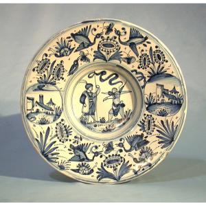PLAT EN FAÏENCE DE NEVERS, FIN DU XVII ème s