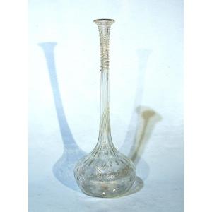 GRAND VASE SOLIFLORE EN VERRE - DEBUT DU XX ème s