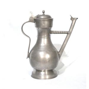 Pewter Ewer Known As "stegkanne" - Switzerland, Circa 1800