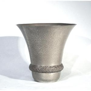 "art Deco" Pewter Vase By Rene Delavan