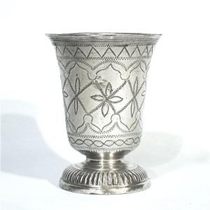 Pewter Cup - Montargis, End Of XVIII Th C.