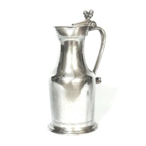 Beautiful Pewter Wine Pitcher - Lisieux (lower Normandy), 18th Century