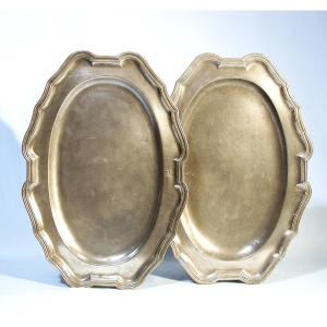 PAIRE DE PLATS EN ETAIN - CLERMONT-FERRAND et LYON, XVIII ème s