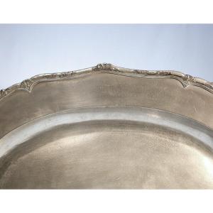 Very Rare Large Pewter Dish - Bergues, 18th Century