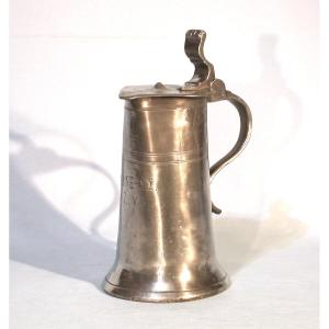 Pewter Wine Pitcher - Alsace Or Switzerland (?), 18th Century